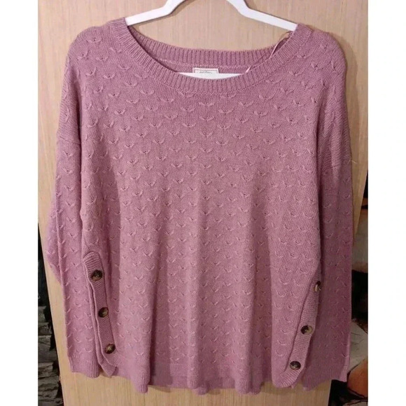 Women’s Fat Face Emmy Button Jumper‎ Sweater Size 12 Pink Rose Drop Shoulder - Picture 1 of 9